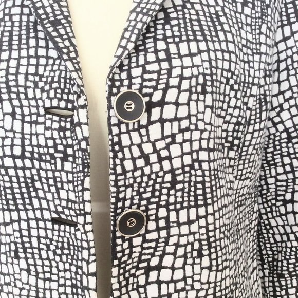 Chico's Black & White Cotton Blazer Jacket Size 1 (Women's 8 or M) NWOT - Picture 5 of 7